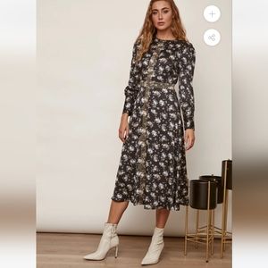 Junee Multicolor Midi Dress Long Sleeve